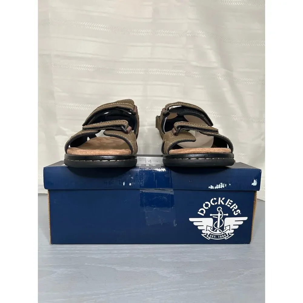 Dockers Newpage Quarter Strap Sandals Dark Tan Mens Size 10 Wide
